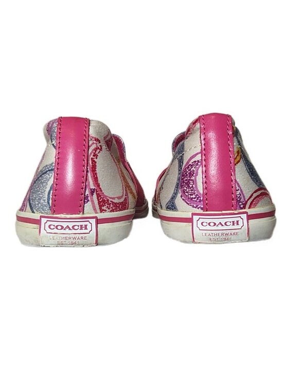 Vintage Coach Kaycee Slip On Sneakers 8.5 Poppy Dream Colorful Signature C - Picture 6 of 9